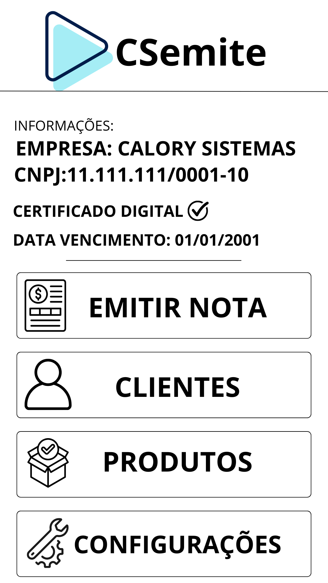 Demonstração do CSemite - Emissão de notas pelo celular