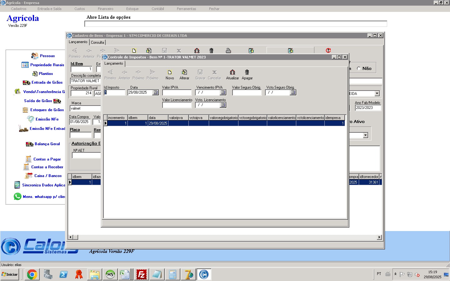 Cadastro de Impostos
